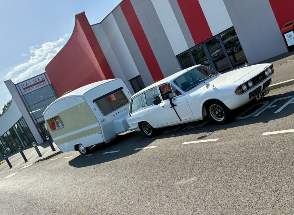 Triumph 2500 and Sprite Caravan at Haynes Motor Museum